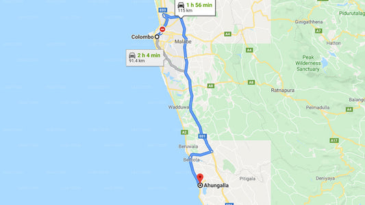 Colombo City to Ahungalla City Private Transfer