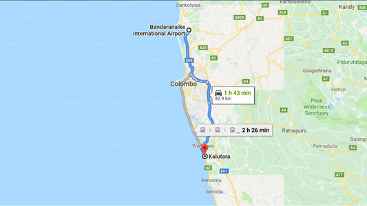 Transfer between Colombo (CMB) Airport and Avani Kalutara Resort, Kalutara
